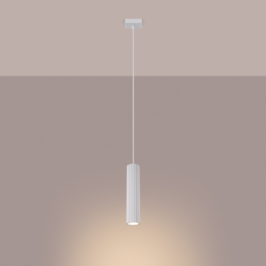Candeeiro suspenso KARBON 1xGU10/10W/230V branco