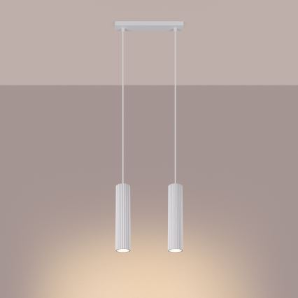 Candeeiro suspenso KARBON 2xGU10/10W/230V branco