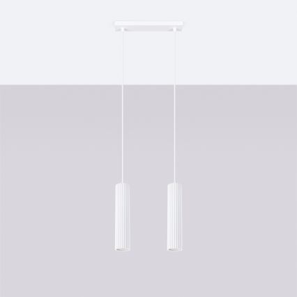 Candeeiro suspenso KARBON 2xGU10/10W/230V branco