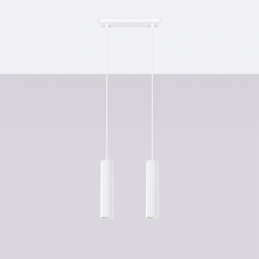 Candeeiro suspenso KARBON 2xGU10/10W/230V branco