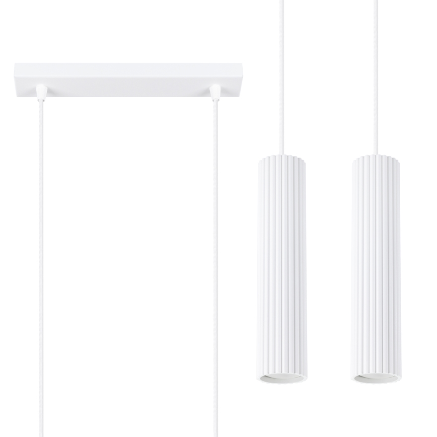 Candeeiro suspenso KARBON 2xGU10/10W/230V branco