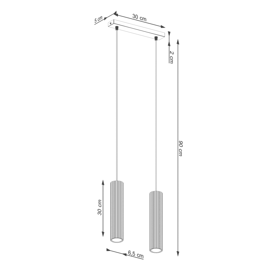 Candeeiro suspenso KARBON 2xGU10/10W/230V branco