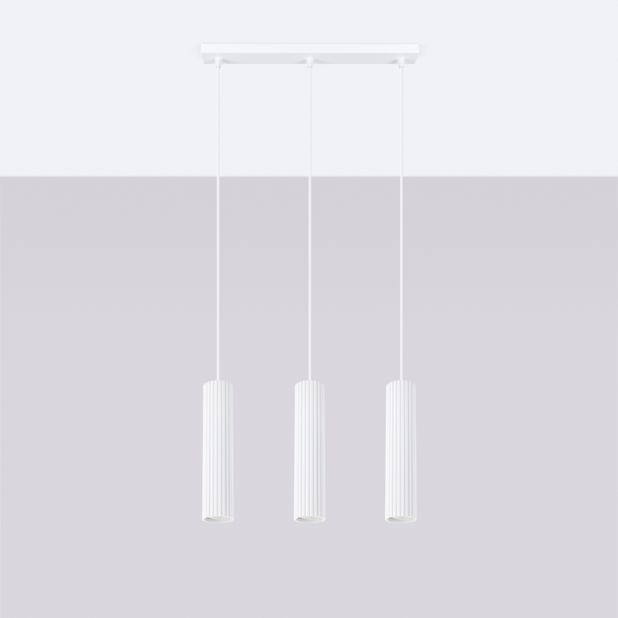 Candeeiro suspenso KARBON 3xGU10/10W/230V branco