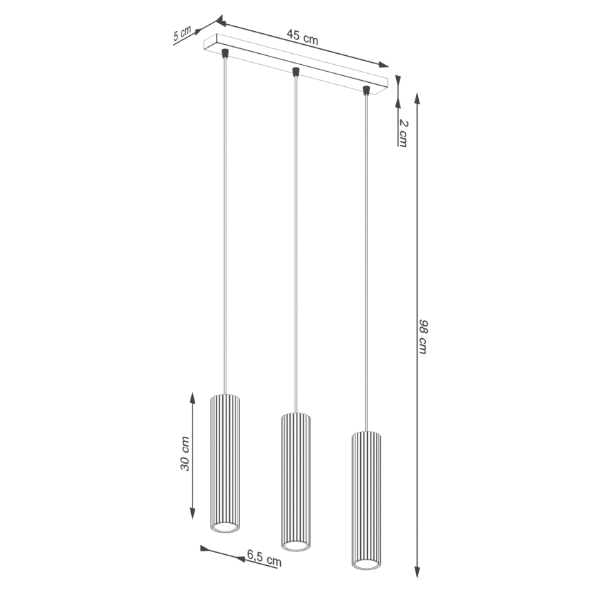 Candeeiro suspenso KARBON 3xGU10/10W/230V branco