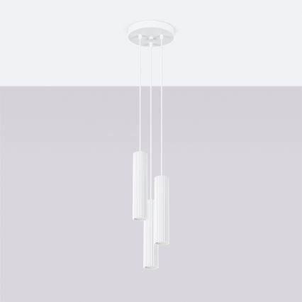 Candeeiro suspenso KARBON 3xGU10/10W/230V branco