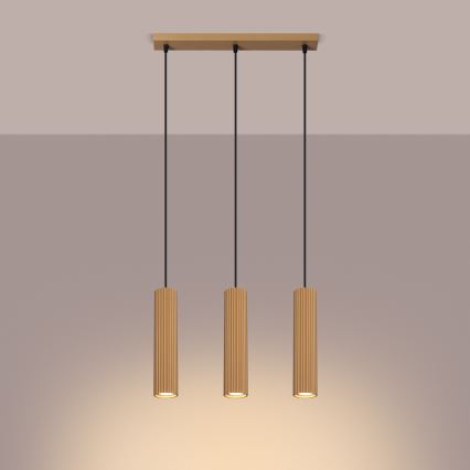 Candeeiro suspenso KARBON 3xGU10/10W/230V dourado