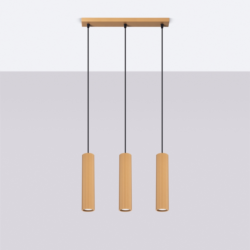 Candeeiro suspenso KARBON 3xGU10/10W/230V dourado