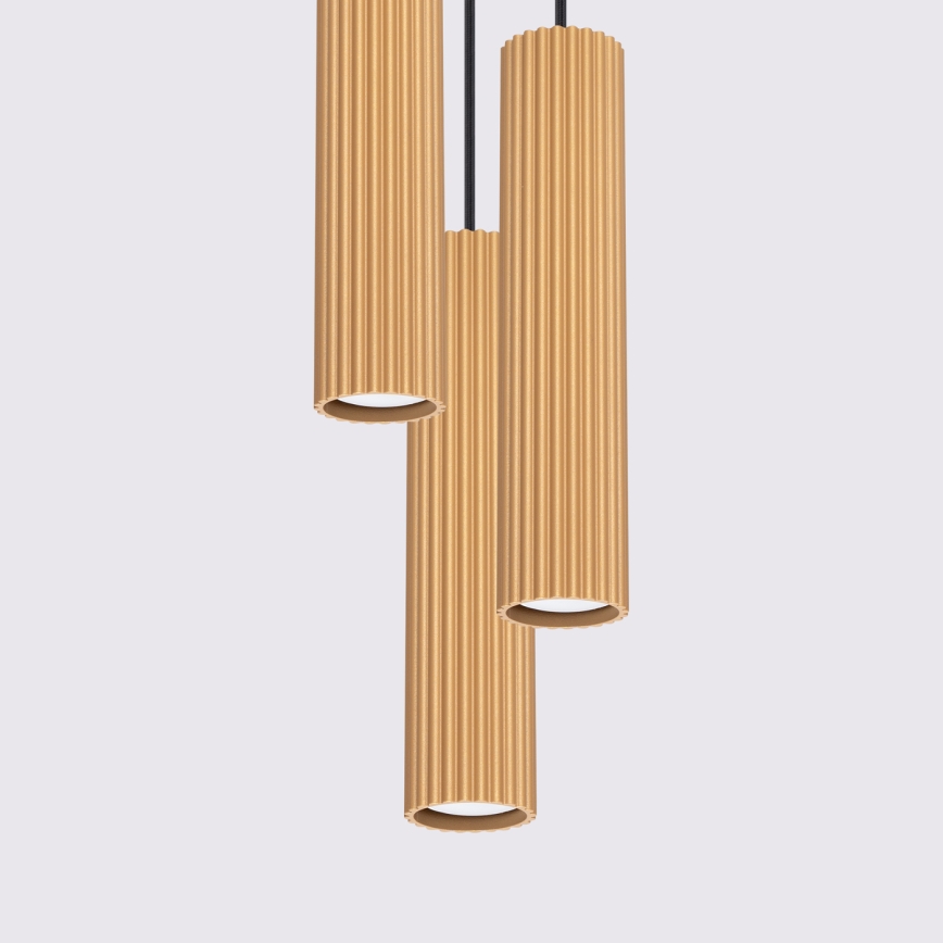 Candeeiro suspenso KARBON 3xGU10/10W/230V dourado