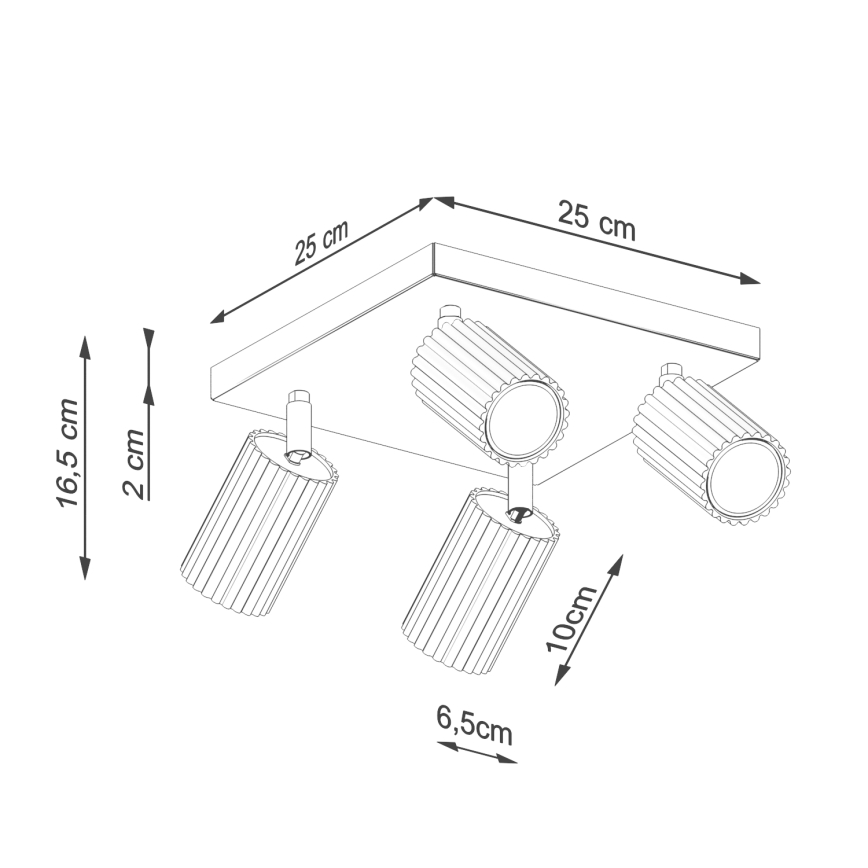 Foco KARBON 4xGU10/10W/230V dourado