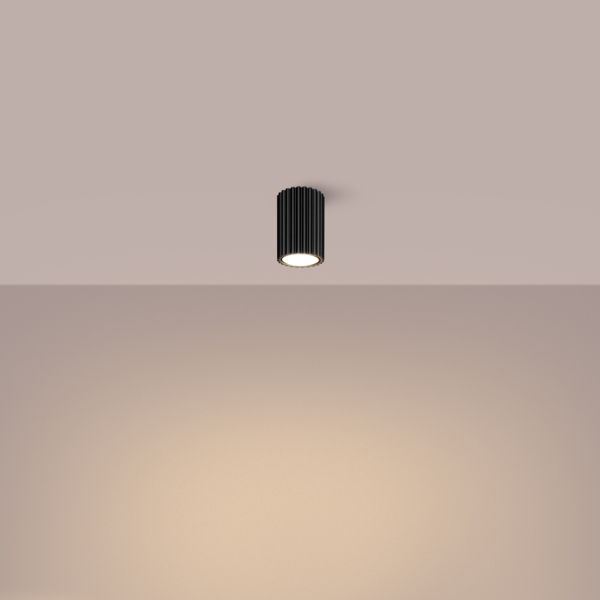 Foco KARBON 1xGU10/10W/230V 10 cm preto