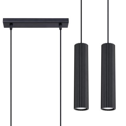 Candeeiro suspenso KARBON 2xGU10/10W/230V preto