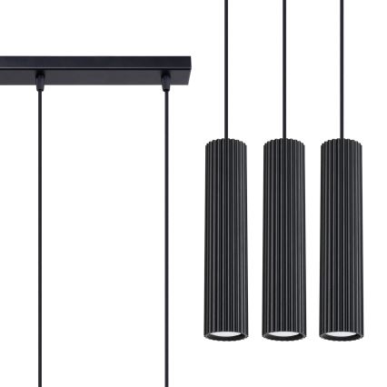 Candeeiro suspenso KARBON 3xGU10/10W/230V preto