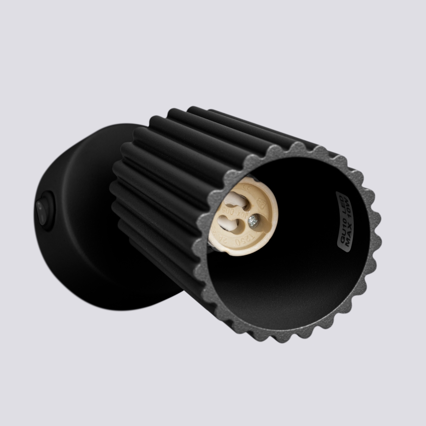Foco de parede KARBON 1xGU10/10W/230V preto