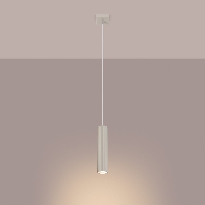 Candeeiro suspenso KARBON 1xGU10/10W/230V creme