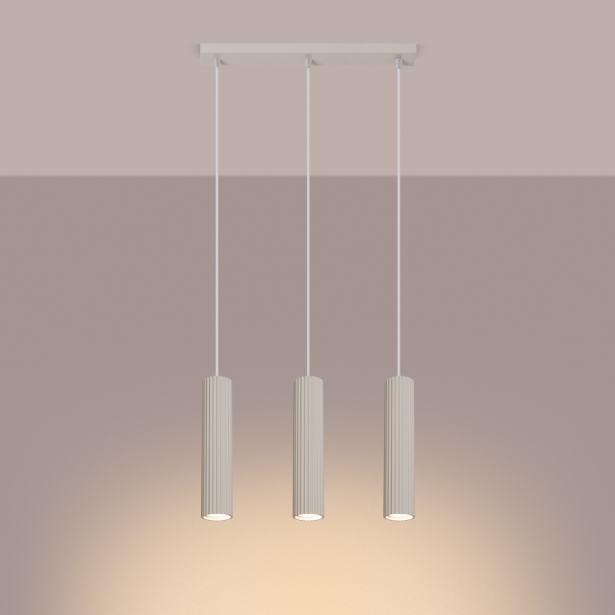 Candeeiro suspenso KARBON 3xGU10/10W/230V creme