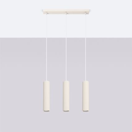 Candeeiro suspenso KARBON 3xGU10/10W/230V creme