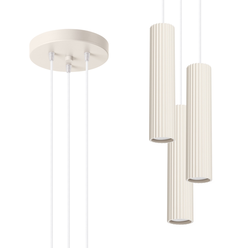Candeeiro suspenso KARBON 3xGU10/10W/230V creme