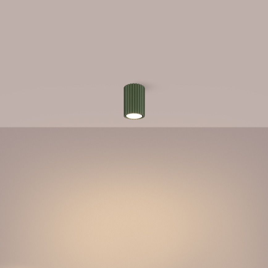 Foco KARBON 1xGU10/10W/230V 10 cm verde