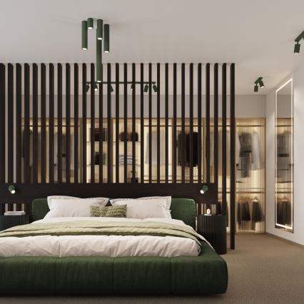 Foco KARBON 1xGU10/10W/230V 10 cm verde