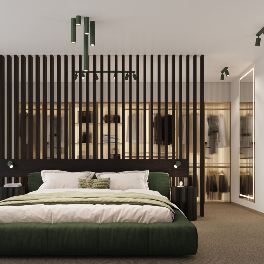 Foco KARBON 1xGU10/10W/230V 10 cm verde