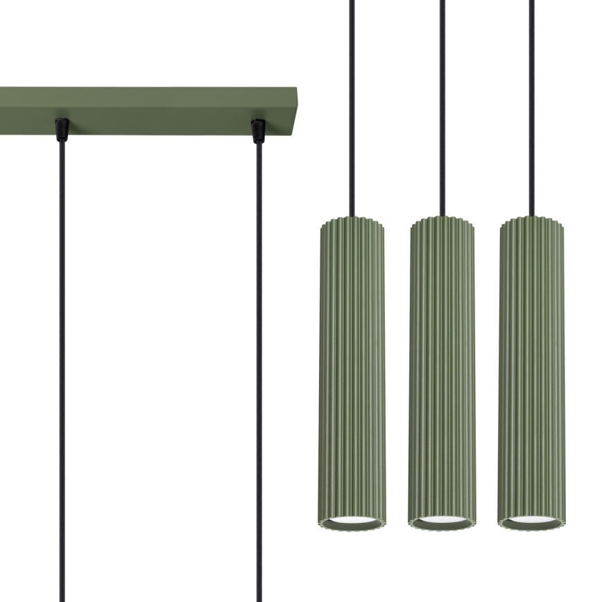 Candeeiro suspenso KARBON 3xGU10/10W/230V verde