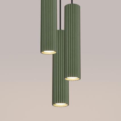 Candeeiro suspenso KARBON 3xGU10/10W/230V verde