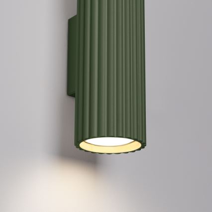 Iluminação de parede KARBON 2xGU10/10W/230V verde
