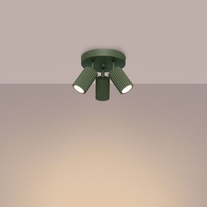 Foco KARBON 3xGU10/10W/230V verde