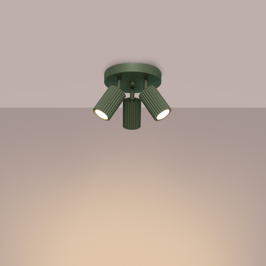 Foco KARBON 3xGU10/10W/230V verde