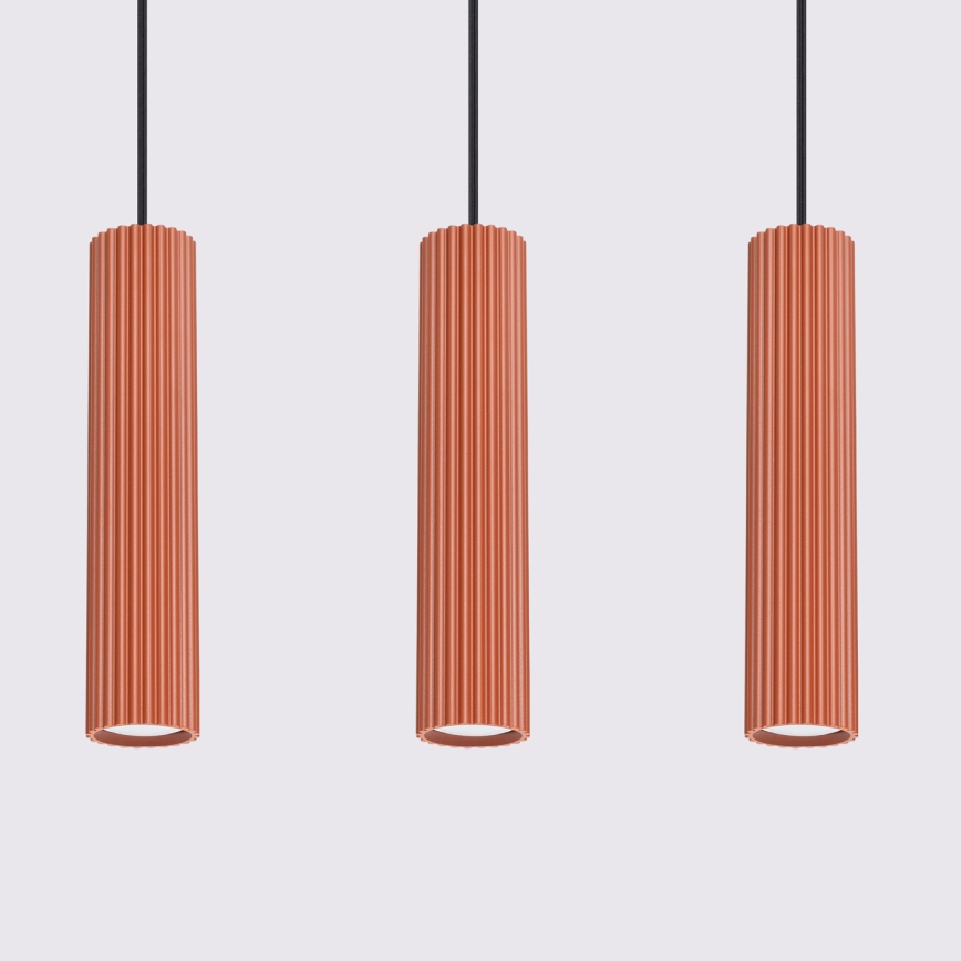 Candeeiro suspenso KARBON 3xGU10/10W/230V vermelho