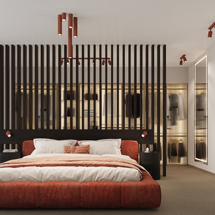 Foco KARBON 2xGU10/10W/230V vermelho