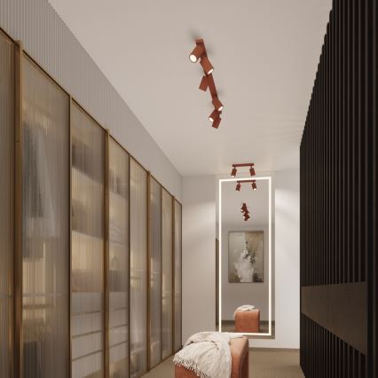 Foco KARBON 2xGU10/10W/230V vermelho