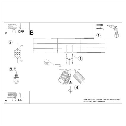 Foco KARBON 3xGU10/10W/230V vermelho