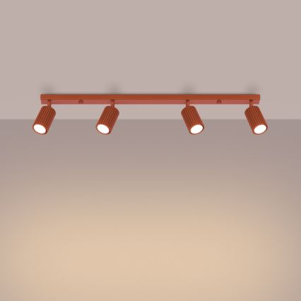 Foco KARBON 4xGU10/10W/230V vermelho