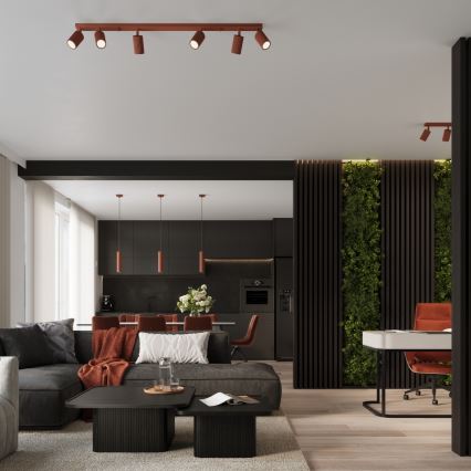 Foco KARBON 6xGU10/10W/230V vermelho