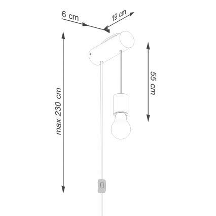 Candeeiro de parede NIMBI 1xE27/15W/230V faia