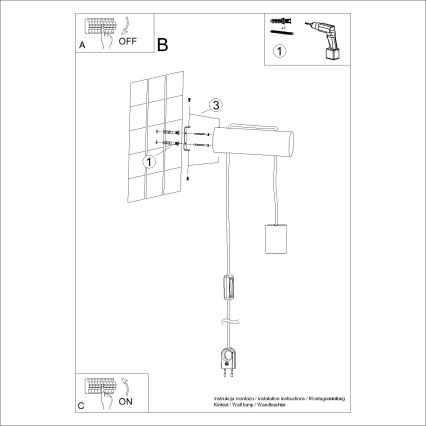 Candeeiro de parede NIMBI 1xE27/15W/230V faia