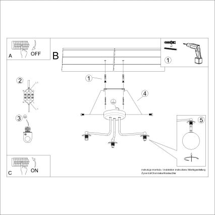 Candeeiro suspenso ASTRAL 3xG9/8W/230V preto