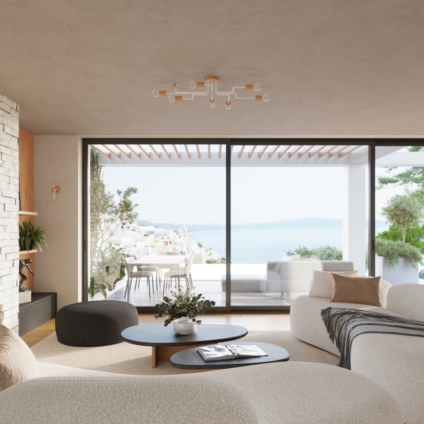 Candeeiro de parede TIMBO 1xE27/15W/230V branco/bege/faia