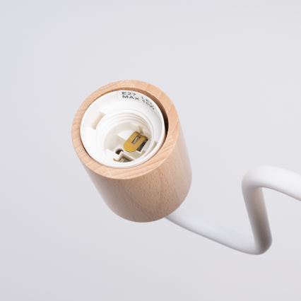 Candeeiro de parede TIMBO 1xE27/15W/230V branco/bege/faia