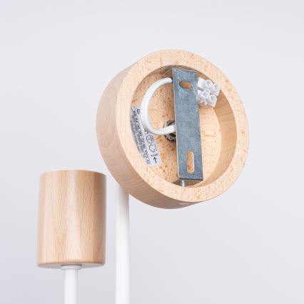 Candeeiro de parede TIMBO 1xE27/15W/230V branco/bege/faia