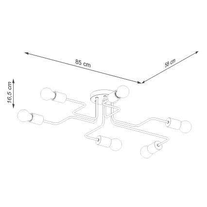 Candeeiro integrado TIMBO 6xE27/15W/230V branco/bege/faia