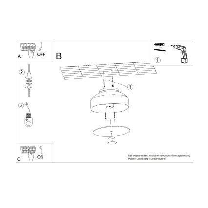 Candeeiro de tecto OMIQ 4xE27/15W/230V Ø 30 cm branco