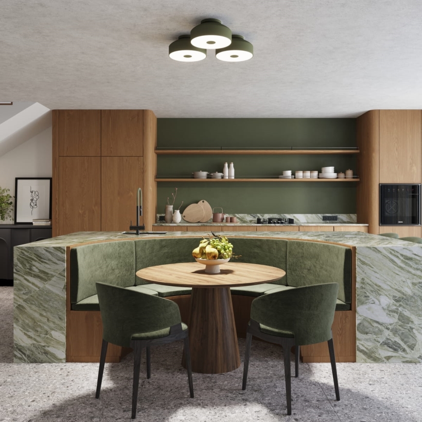 Candeeiro de tecto OMIQ 4xE27/15W/230V diâmetro 30 cm verde