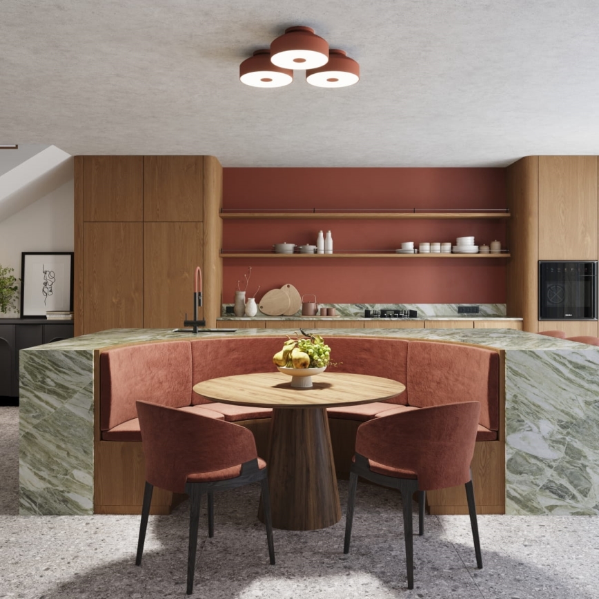 Luminária de teto OMIQ 4xE27/15W/230V Ø 30 cm vermelha