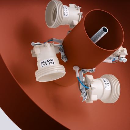 Luminária de teto OMIQ 4xE27/15W/230V Ø 30 cm vermelha