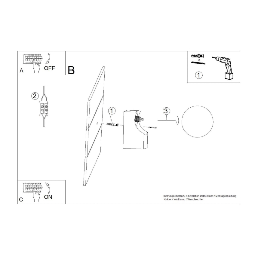Iluminação de parede BULBO 1xG9/8W/230V faia/branco