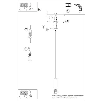 Candeeiro suspenso LAMI 1xGU10/10W/230V branco