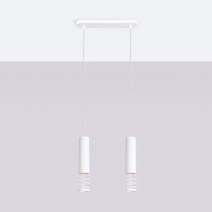 Candeeiro suspenso LAMI 2xGU10/10W/230V branco