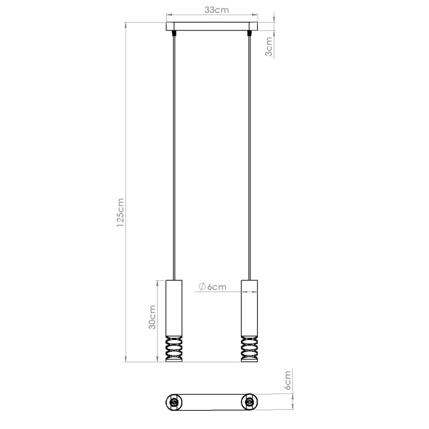 Candeeiro suspenso LAMI 2xGU10/10W/230V branco